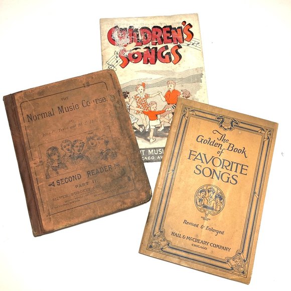 Other - 3 Vintage Children's Song Books, 2 Vintage: 1923 & 1937 + 1 Antique: 1893